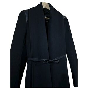 MACKAGE Gracie Belted Wool Blend Cape Style Black Coat- Size XS